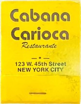 Cabana Carioca, New York City, Match Book Matches Matchbook - £9.37 GBP