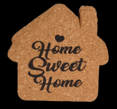Set 6 Home Sweet Home Natural Cork Coasters Cup Drinks Eco Friendly Absorbent - £7.01 GBP