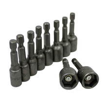 10 pc Magnetic Nut Driver Set SAE &amp; Metric 1/4&quot; Shank Power Cordless Drill - $10.39