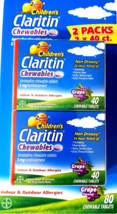 Children&#39;s Claritin 5 mg Loratadine 80 Chewable Tabs 24 Hour Relief EXP ... - $832.19 MXN
