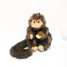 Monkey with Long tail Hand Puppet Brown Plush 9&quot; Folkmanis Stuffed Animal - £19.46 GBP