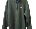 Eddie Bauer Outdoors Mens XL Green Quarter Zip Fleece Pullover Mock Neck - $15.71