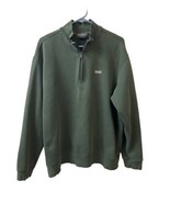 Eddie Bauer Outdoors Mens XL Green Quarter Zip Fleece Pullover Mock Neck - £12.35 GBP