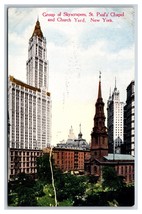 Skyscrapers and St Paul Chapel New York CIty NYC NY UNP Unused DB Postcard M19 - £3.61 GBP