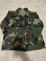 Youth Size 14 JR G.I. Green Woodland Camo Long Sleeve BDU Shirt - £9.50 GBP