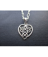 NEW Sterling Silver Celtic Knot Filigree Charm Heart Pendant Necklace, S... - £18.82 GBP