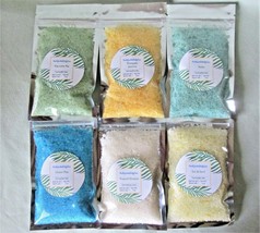 Tropical Dreams Foaming Bath Salts Gift Set 6 Fragrances Handmade - £10.35 GBP