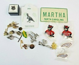 Estate Lot of Assorted Lapel Pins etc - 20+ Pieces - NC State, Agriculture Birds - £19.84 GBP