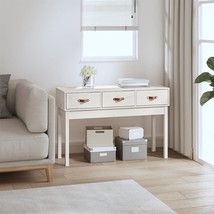 Console Table White 114x40x75 cm Solid Wood Pine - £68.90 GBP