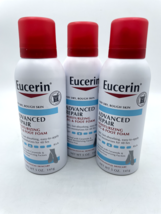 3 Eucerin Advanced Repair Moisturizing Leg &amp; Foot Foam Very Dry Rough Sk... - $29.91