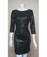 Gianni Bini GIANNA Green Sequin Party 3/4 Sleeve Dress Size L NEW Retail... - €42,84 EUR