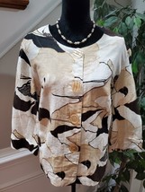 Cato Women&#39;s Multicolor Linen Single Breasted Long Sleeve Jacket Blazer Size 16W - £25.89 GBP