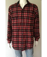 POLO by RALPH LAUREN Men&#39;s Red Plaid Elbow Patch Flannel Shirt (Size LT) - £40.02 GBP