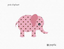 Pepita needlepoint kit: Pink Elephant, 7&quot; x 7&quot; - $50.00+