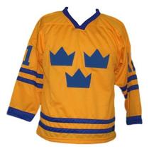 Any Name Number Team Sweden Retro Hockey Jersey New Yellow Any Size image 4