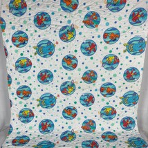 Vintage Sesame Street Baby Workshop Quilted Blanket Fabric Beach 54&quot; x 44&quot; - £39.95 GBP