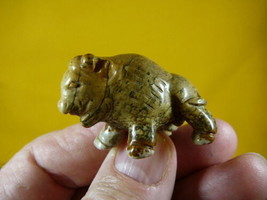 (Y-BUFF-551) BUFFALO bison gemstone Tan Stone FIGURINE carving WOW - £11.01 GBP