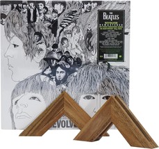 Tapeera Wooden Triangle Vinyl Record Stand Wall Mount - No Drill Wooden Vinyl - £29.81 GBP