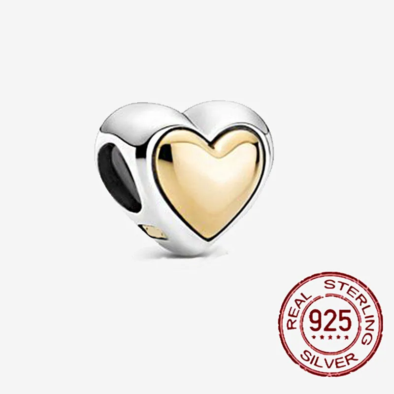 Sporting 2022 New 925 Sterling Silver Bead Golden Heart-Shaped Lock Birthday Can - £24.04 GBP