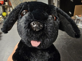 Melissa &amp; Doug Black Lab Puppy Dog Plush Labrador Stuffed Animal Pink Tongue 10&quot; - £7.90 GBP
