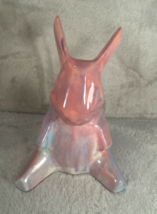 Contemporary Painted Glazed Ceramic Bunny Rabbit Figurine Decorative Sta... - $14.80