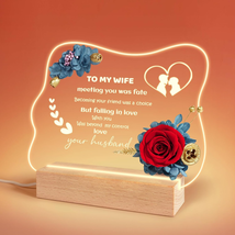 Gifts for Wife from Husband, Preserved Flower Rose Night Light, I Love You Gifts - £42.43 GBP