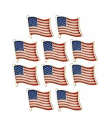 10 USA FLAG PINS 0.5&quot; Lapel Pin United States America Tie Hat Badge Set ... - $242.42 MXN