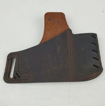 Small Medium Frame Leather Pistol Holster With Built In Mag Pouch Made In USA - £23.10 GBP