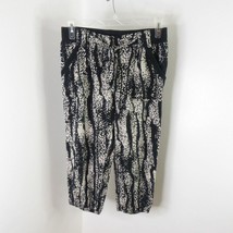 Bar III Women&#39;s M Animal Print Cropped Capri Elastic Waist Casual Harem Pants - £7.07 GBP
