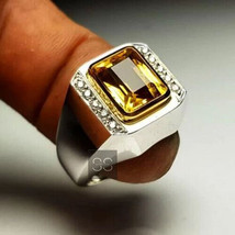 Wedding Citrine Ring, 925 Sterling Silver, Statement Ring, Handmade Ring - £91.91 GBP
