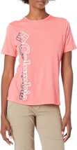Columbia Womens Plus Size Graphic-Print T-Shirt,Blossom Pink Heather/Outlined,1X - £25.51 GBP