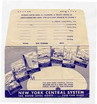 New York Central System Ticket Jacket / Envelope Route Map - $13.86