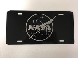 NASA Meatball logo Car Tag Diamond Etched on Aluminum License Plate - £18.07 GBP