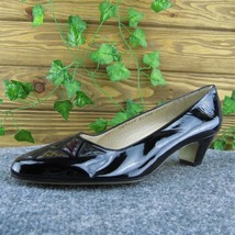 Salvatore Ferragamo Women Pump Heel Shoes Black Patent Leather Sz 8.5 AAA - £63.29 GBP