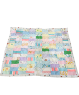 VINTAGE BABY INFANT SECURITY BLANKET PATCHWORK HANDMADE MIXED PATTERNS 2... - £29.52 GBP