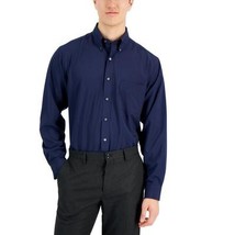 Club Room Traveler Dress Shirt Men&#39;s 15.5 32/33 Blue Notte Regular Fit S... - $18.99