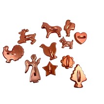 VTG Set of 11 Copper Christmas Holiday Cookie Cutters 1990s Turkey Heart... - $17.99