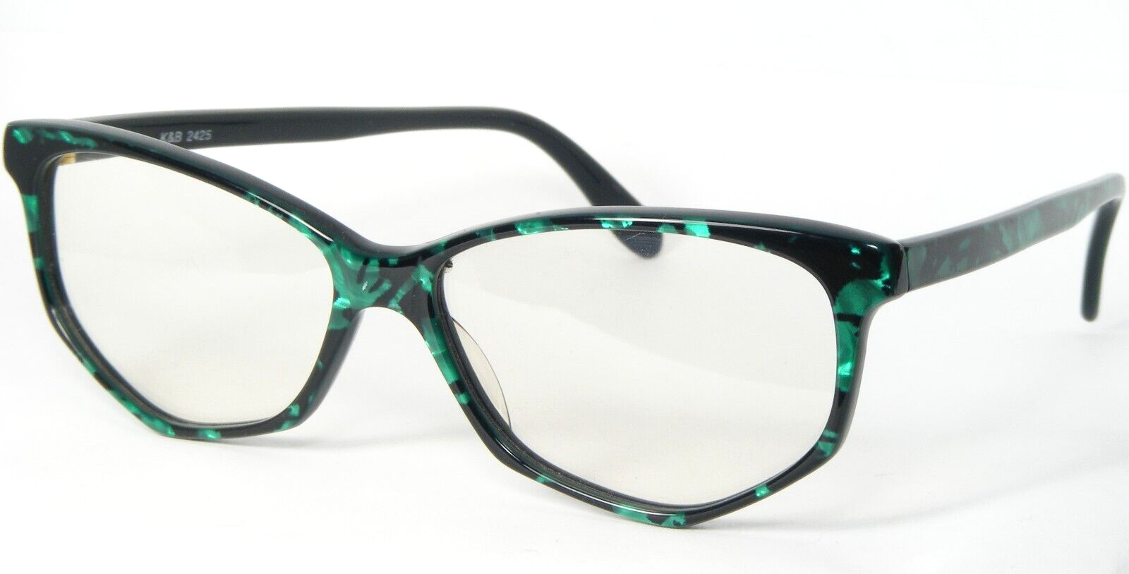K&amp;B 2425 NS Vert Noir Unique Rare Lunettes Plastique Cadre 54-16-143mm - $58.72