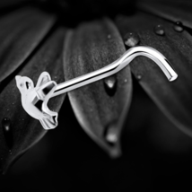 925 Sterling Silver Flying Bird Shaped Nose Stud Screw Pin Elegant Silve... - $152.07 MXN