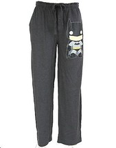 DC COMICS Mens Charcoal Gray Funko Batman Mens Lounge Pajama Pants Button Fly - £19.73 GBP