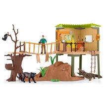 Schleich Wild Safari Animal Toys Playset - Ranger Adventure Station with Alligat - £103.19 GBP
