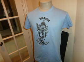 Vtg 80s Blue Hanes WILD WEST Heaven Don&#39;t Want Us Caricature Tshirt Fit ... - $41.17
