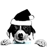  printable wall art santa puppy dog png christmas clipart digital download - £2.36 GBP