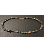 Beaded necklace, Jasper beads, gold barrel screw clasp, 20.5 inches long - £18.11 GBP
