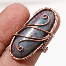 Ruby Fuchsite Gemstone Handmade Fashion Copper Wire Wrap Ring Jewelry 6&quot; SA 515 - £3.94 GBP