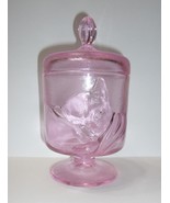 Fenton Glass 2023 Rose Pink Chessie Cat Box Covered Jar Vase by Mosser C... - $154.72