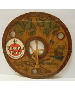HAVANA CLUB RUM Vintage Tooled Leather on Board SERVING TRAY 15&quot; Diameter - £77.84 GBP