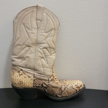 Vintage 80s Vaquero Gray Leather / Python Western Cowboy Boots Mens Sz 8.5 - £106.63 GBP