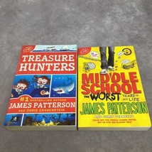 2 James Patterson Kids Books -Jimmy  Middle School &amp; Treasure Hunters PB Books - £5.29 GBP