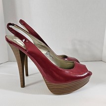 City Streets Womens Shoes Platform Pumps Size 7.5 Red Stiletto Heels Pee... - £15.48 GBP